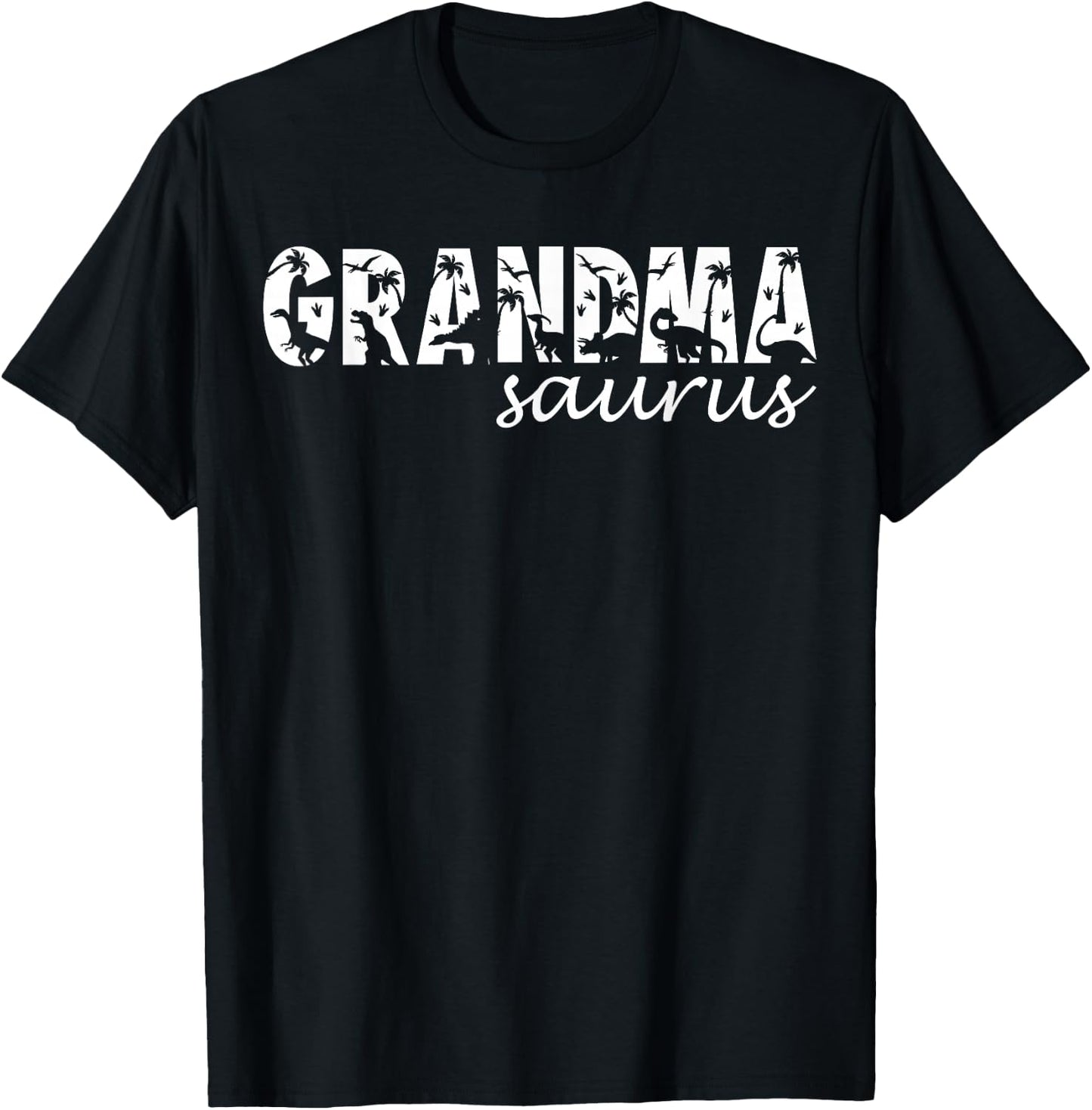Grandmasaurus T Rex Dinosaur Grandma Saurus Family Matching T-Shirt - T-Shirt | Black