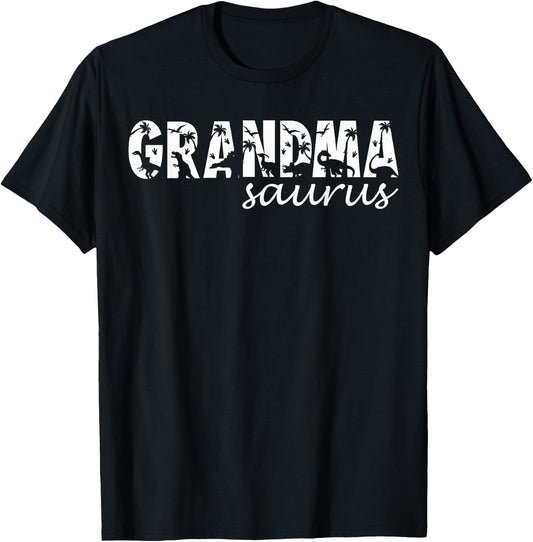 Grandmasaurus T Rex Dinosaur Grandma Saurus Family Matching T-Shirt - T-Shirt | Black