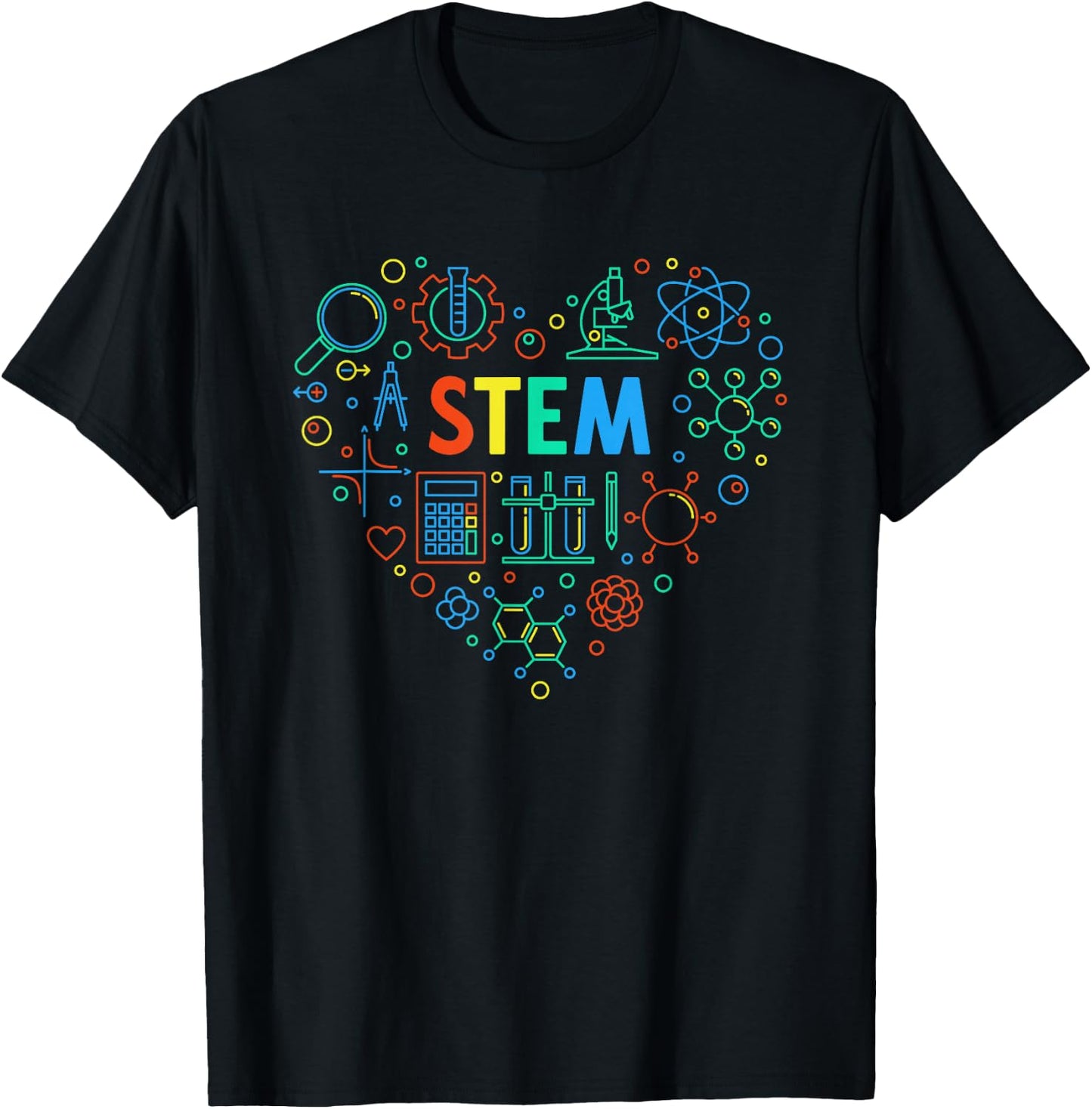 STEM Heart - Science, Technology, Engineering Math Teachers T-Shirt - T-Shirt | Black