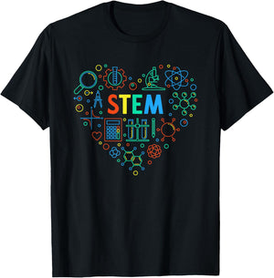 STEM Heart - Science, Technology, Engineering Math Teachers T-Shirt - T-Shirt | Black