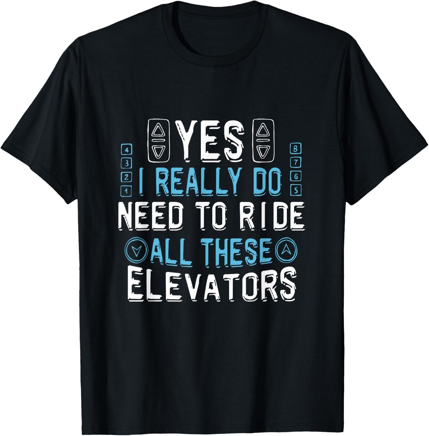 Elevator Mechanic Men Engineer Constructor Elevator T-Shirt - T-Shirt | Black