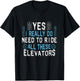 Elevator Mechanic Men Engineer Constructor Elevator T-Shirt - T-Shirt | Black