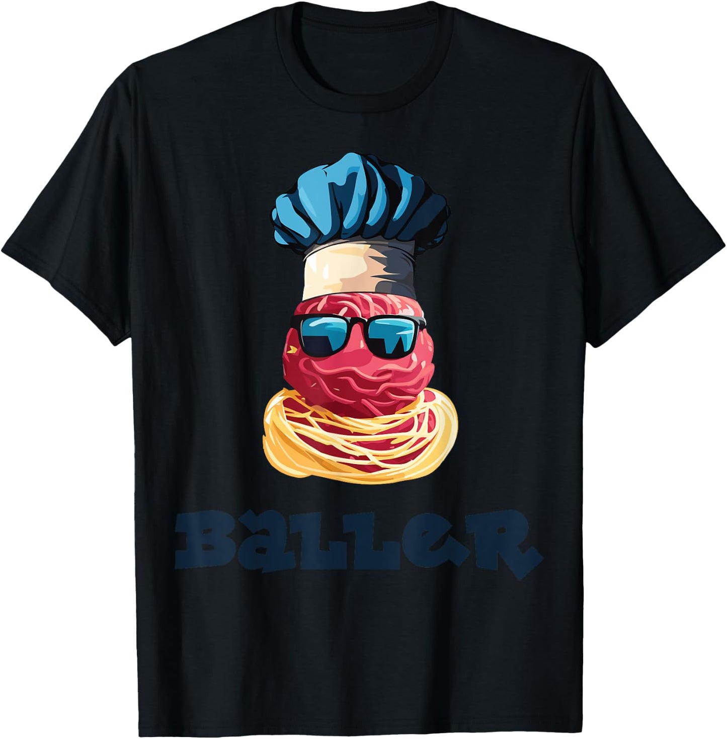 Sporty Chef, Meet Meatballer the Ballin’ Baller T-Shirt - T-Shirt | Black