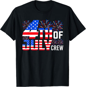 4th Of July Crew Funny Independence Day Family Matching T-Shirt - T-Shirt | Black