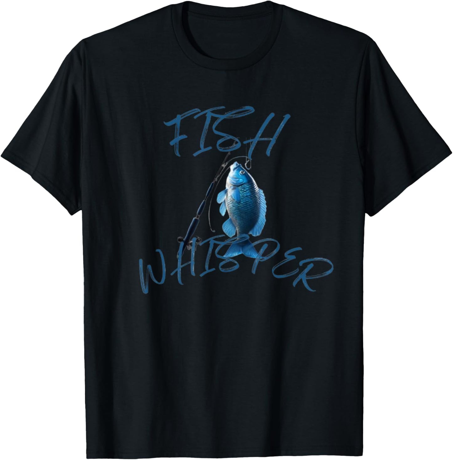 Funny Fish Whisper Fishing Sea T-Shirt - T-Shirt | Black