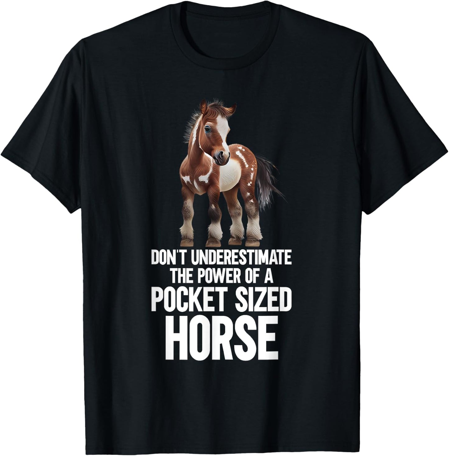 Miniature Horse Mini Horse Pet Tiny Horse Lover Pony T-Shirt - T-Shirt | Black