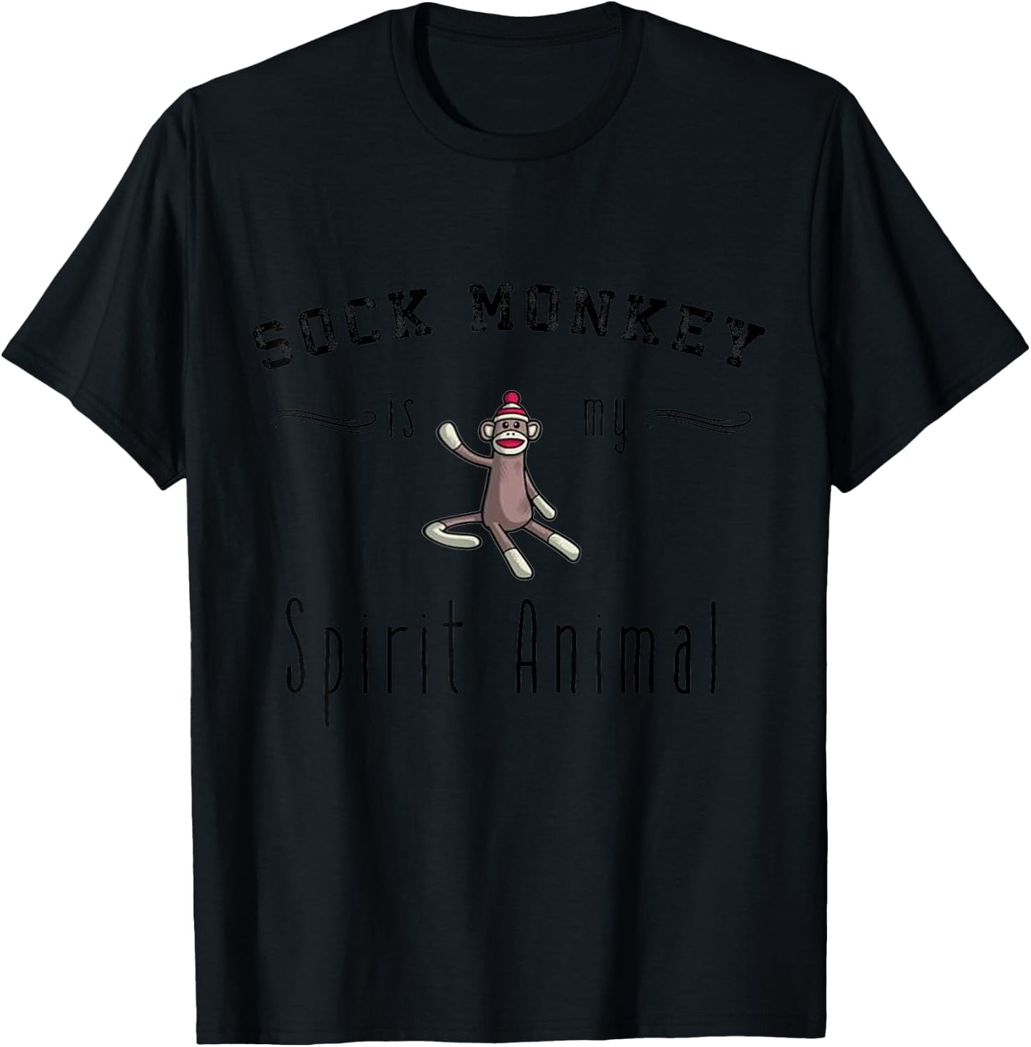 Sock Monkey Design My Spirit Animal Funny Sock Monkey Gifts T-Shirt - T-Shirt | Black