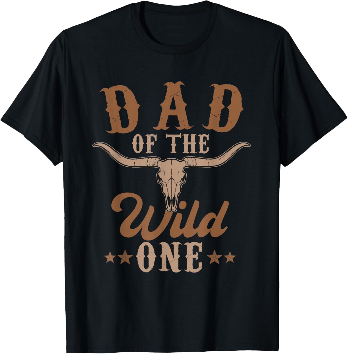 Dad Of The Wild One Cowboy Western Rodeo Party Matching T-Shirt - T-Shirt | Black