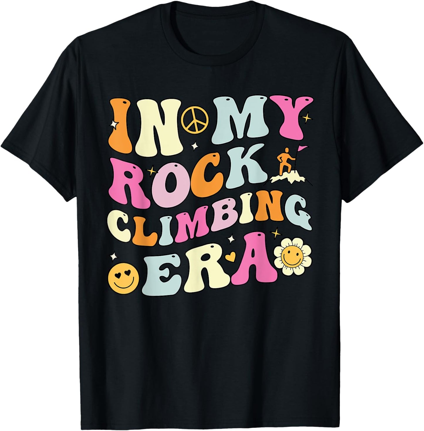 In My Rock Climbing Era, Cute Groovy Rock Climber T-Shirt - T-Shirt | Black