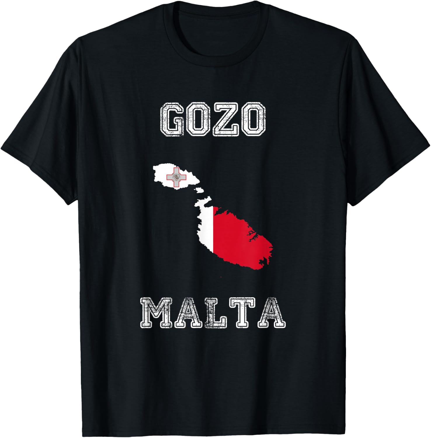 Malta Distressed Flag Gozo Pride T-Shirt - T-Shirt | Black