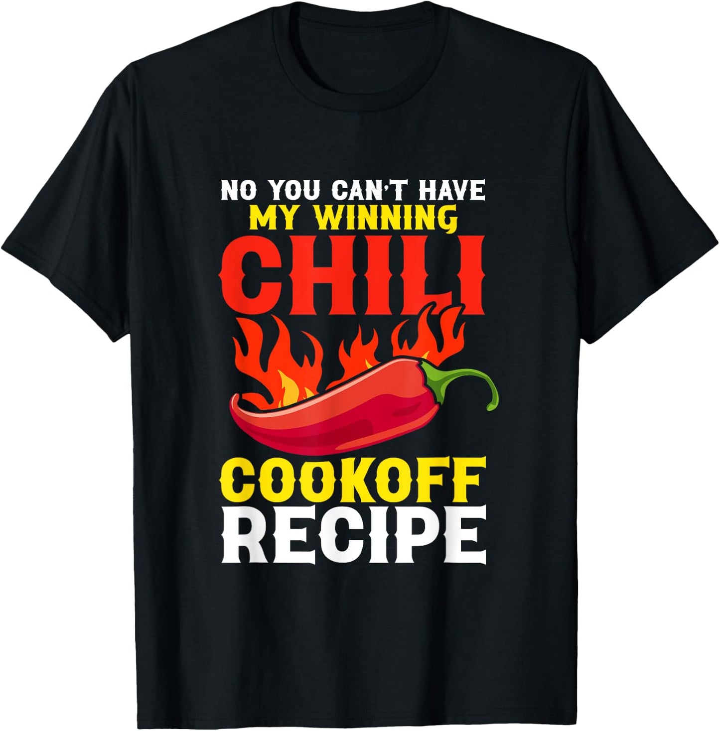 Chili Cookoff Contest Apron Recipe Champion Chili Cook Off T-Shirt - T-Shirt | Black