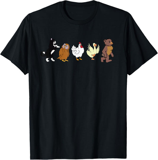 Little Bear Cartoon Animated TV Show Graphics Animal Friends T-Shirt - T-Shirt | Black