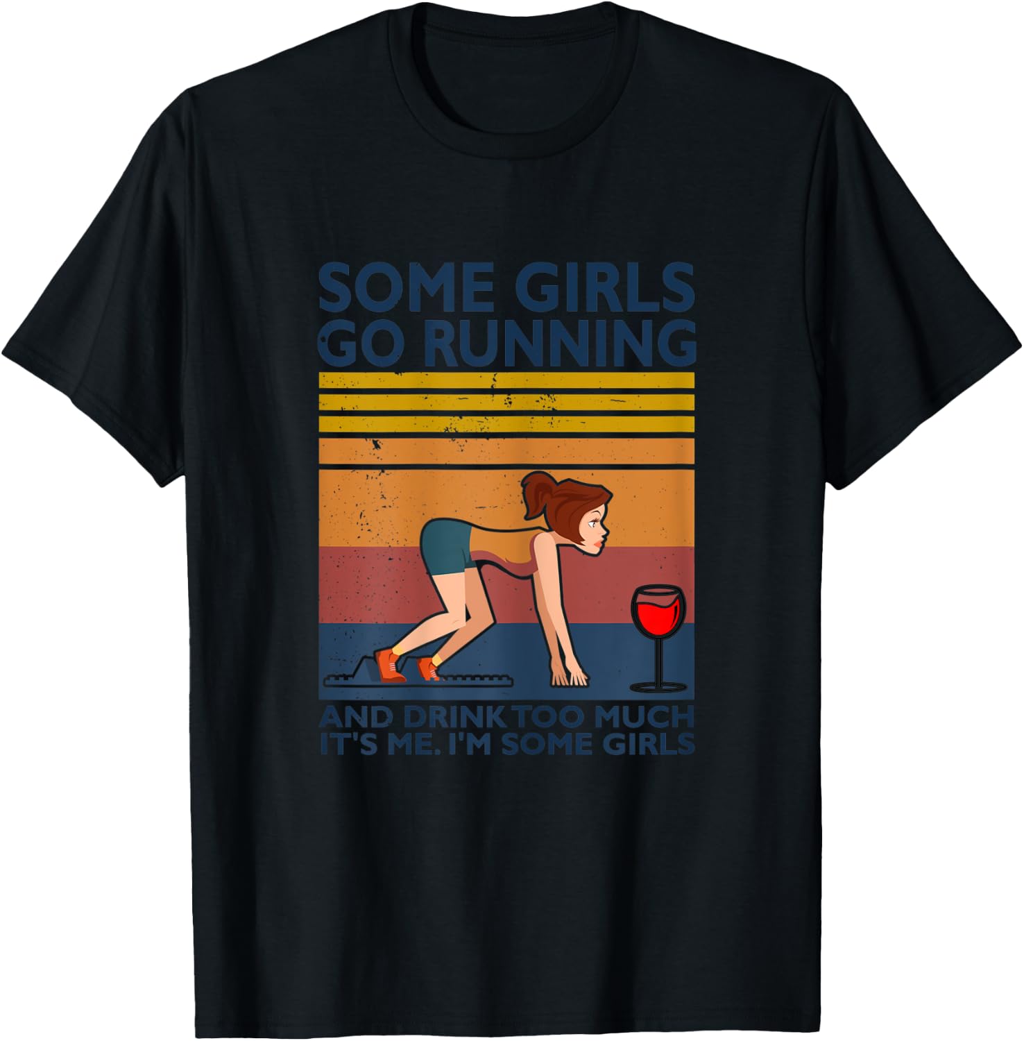 Jogger Marathon Alcohol Jogging Girls Funny Women Run T-Shirt - T-Shirt | Black