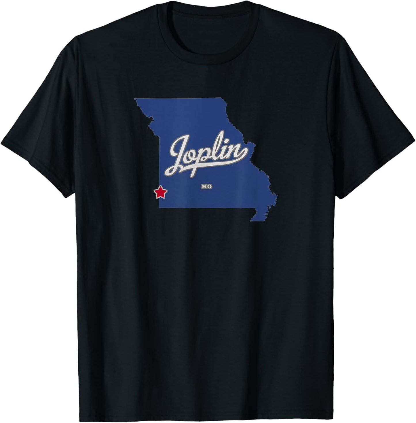 Joplin Missouri MO Map T-Shirt - T-Shirt | Black