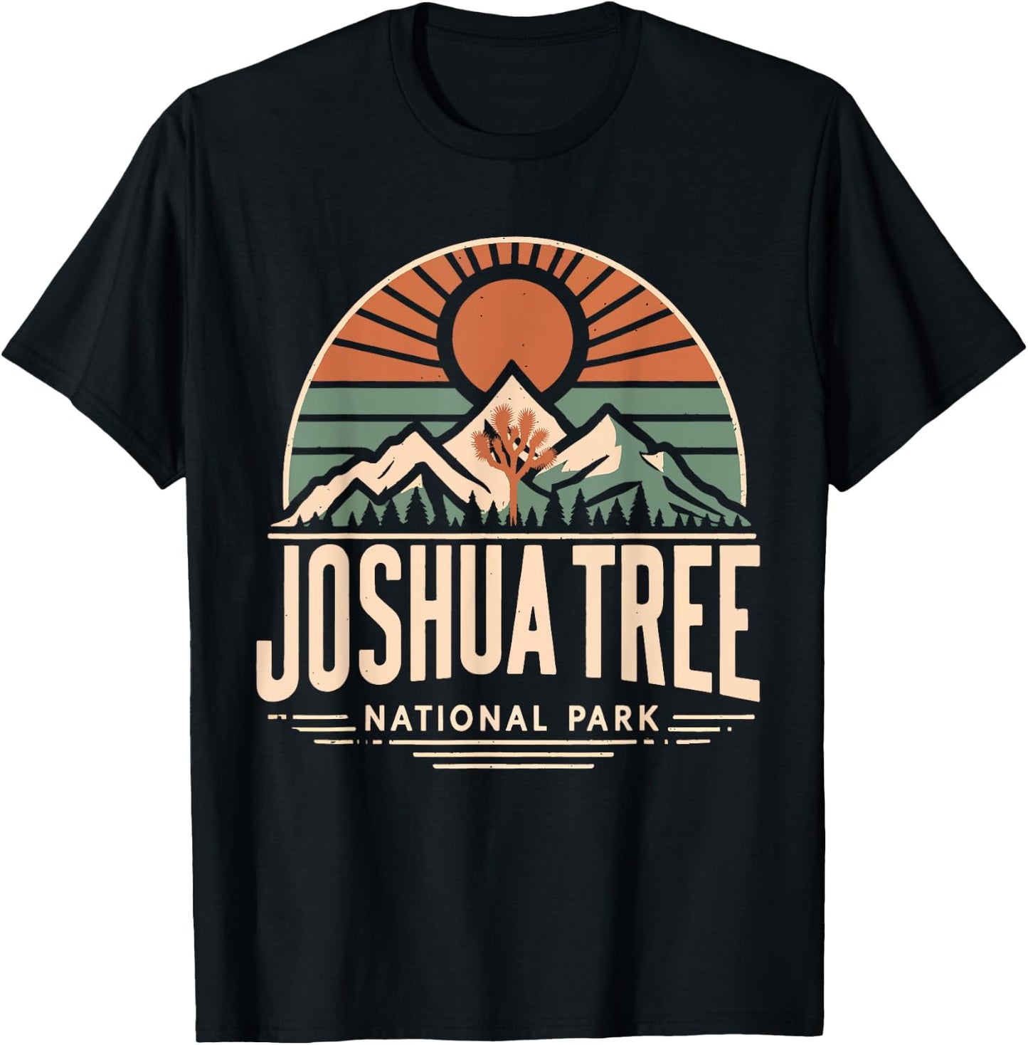 Vintage Joshua Tree National Park Hiking Camping Outdoor T-Shirt - T-Shirt | Black