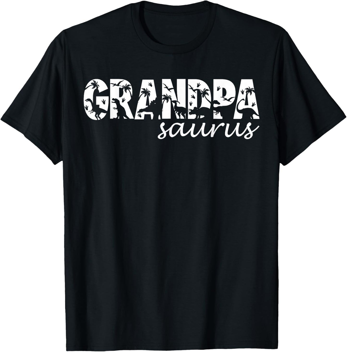 Grandpasaurus T Rex Dinosaur Grandpa Saurus Family Matching T-Shirt - T-Shirt | Black