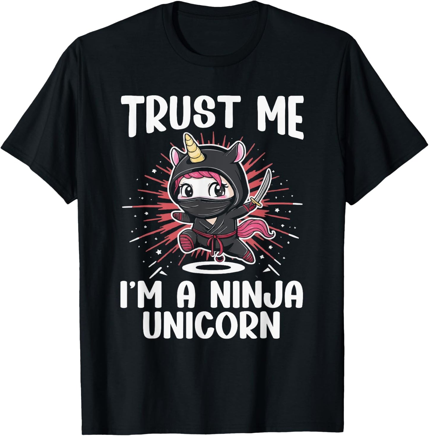 Ninjacorn Unicorn Lover Shuriken Kunai Shinobi Ninja T-Shirt - T-Shirt | Black