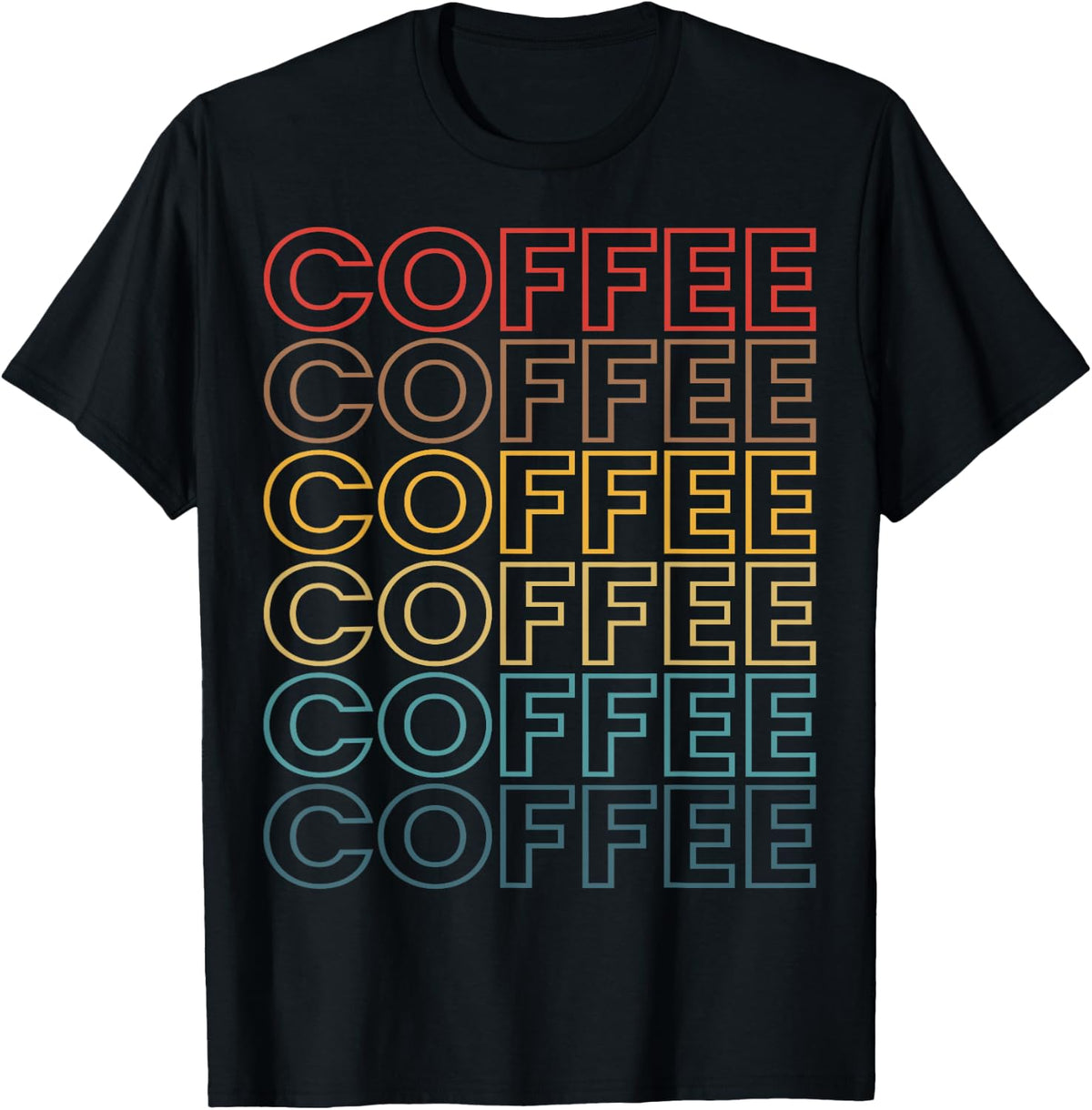 Retro Coffee Coffee Coffee Art Vintage Coffee Addicts T-Shirt - T-Shirt | Black