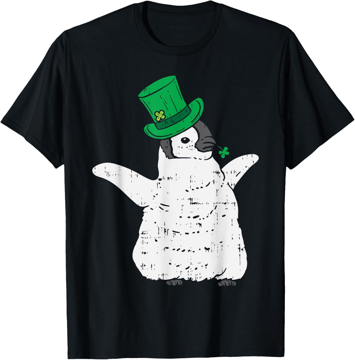 Irish Penguin Leprechaun Animal Cute Bird St Patricks Day T-Shirt - T-Shirt | Black