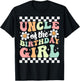 Uncle of The Birthday Girl Cute Family Groovy Birthday Party T-Shirt - T-Shirt | Black