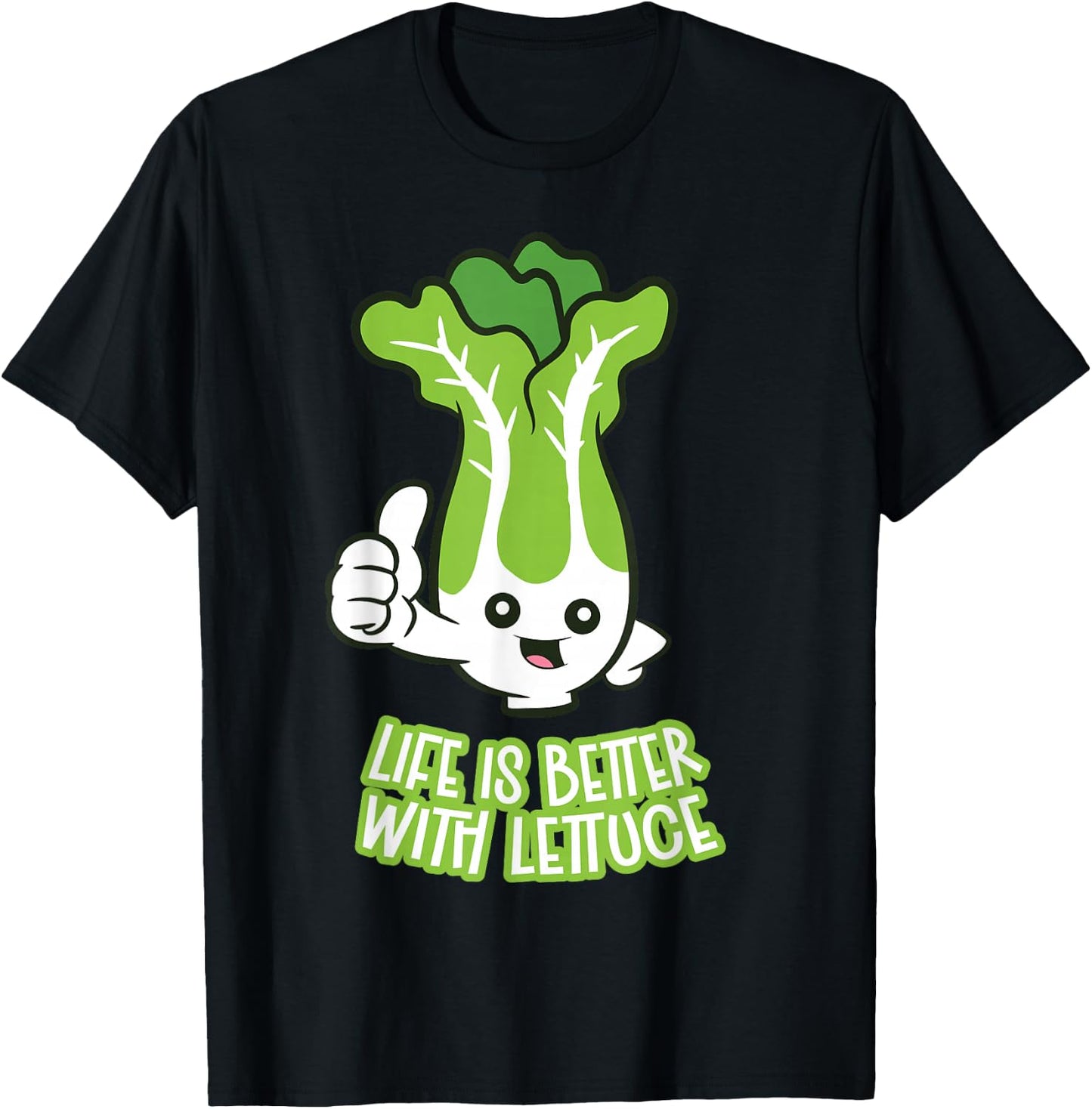 Life Is Better With Lettuce T-Shirt - T-Shirt | Black