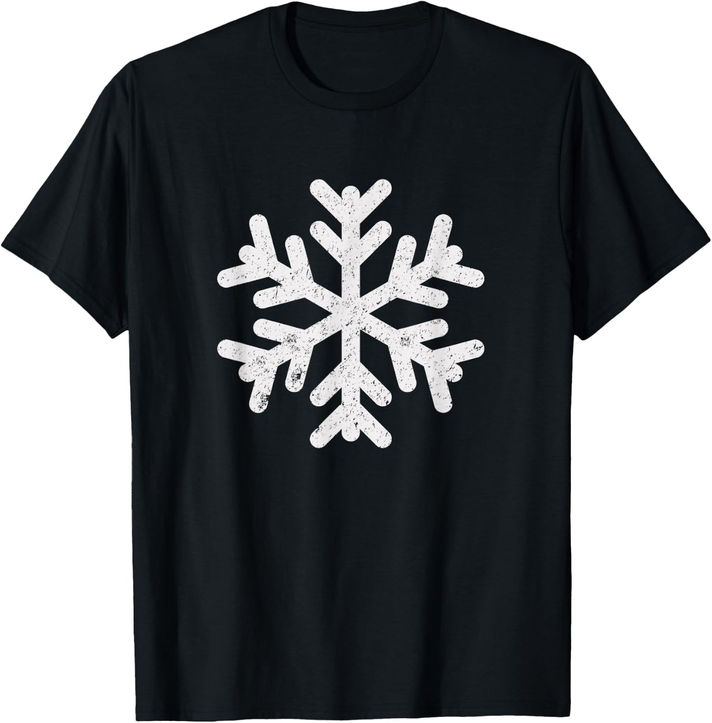 White Snowflake Cool Winter Sports Xmas Gift Men Women Kids T-Shirt - T-Shirt | Black
