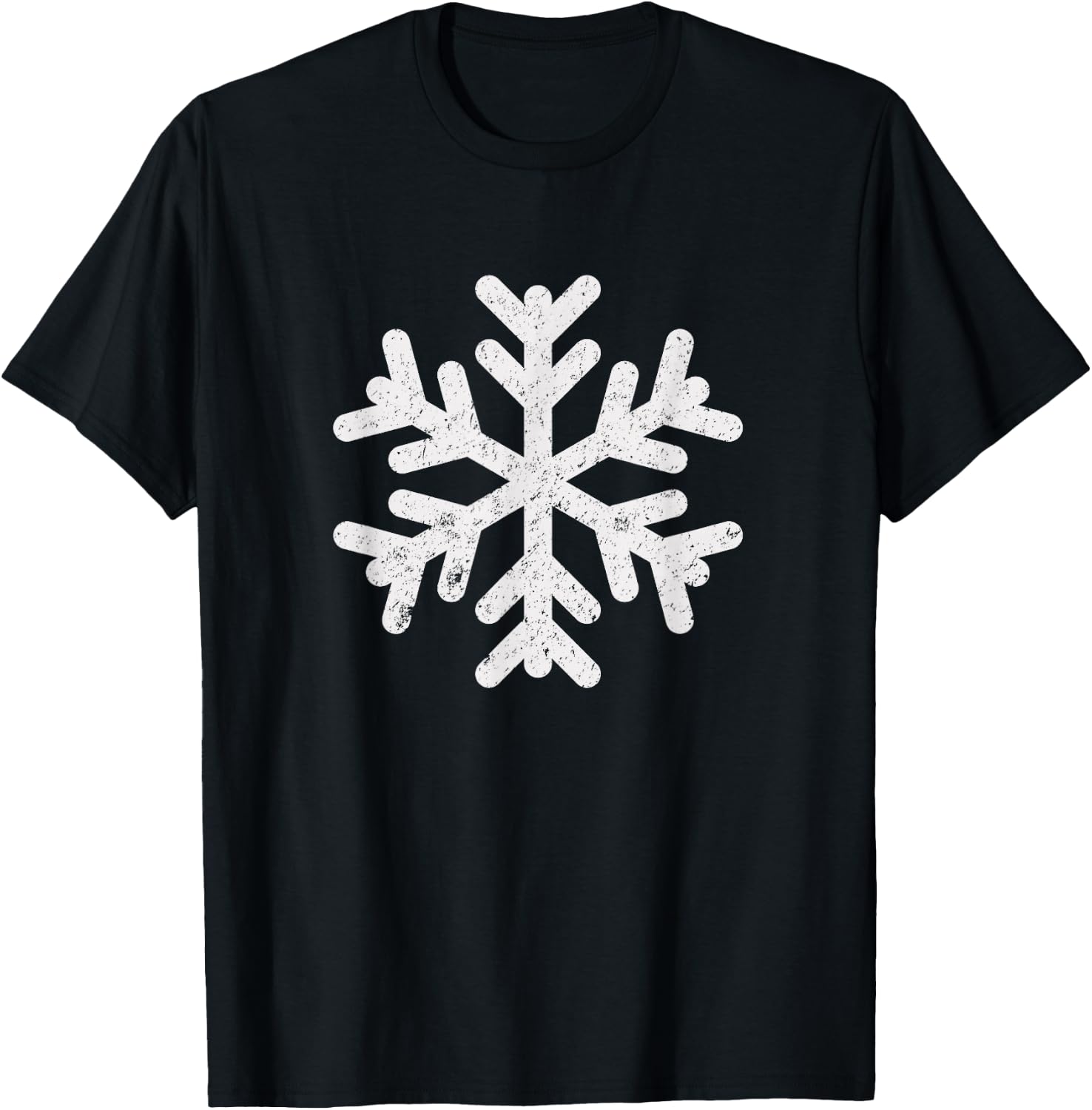 White Snowflake Cool Winter Sports Xmas Gift Men Women Kids T-Shirt - T-Shirt | Black