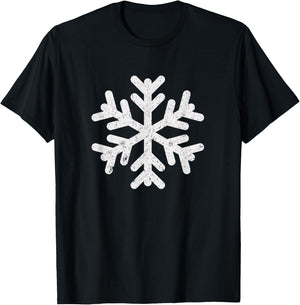 White Snowflake Cool Winter Sports Xmas Gift Men Women Kids T-Shirt - T-Shirt | Black