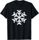 White Snowflake Cool Winter Sports Xmas Gift Men Women Kids T-Shirt - T-Shirt | Black