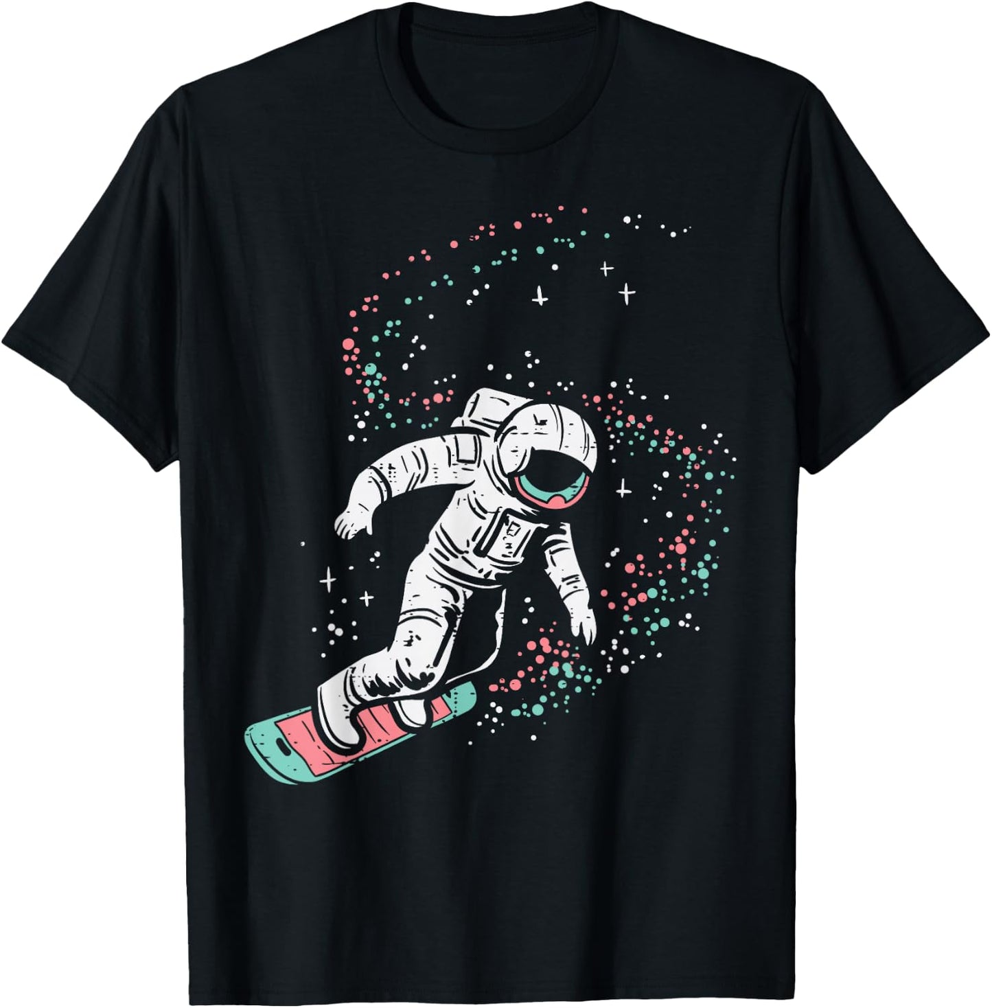 Astronaut Surfing Space Galaxy Surf Surfer Men Women Kids T-Shirt - T-Shirt | Black
