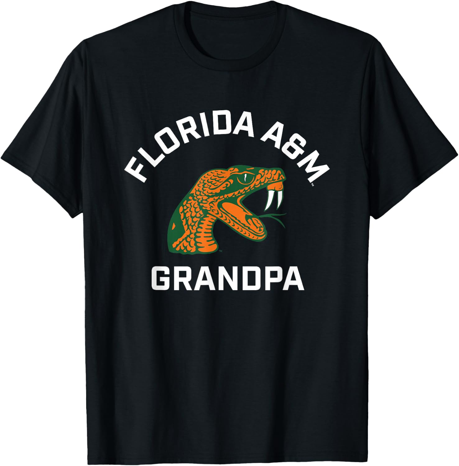 Florida A&M University FAMU Rattlers Arched Grandpa T-Shirt - T-Shirt | Black