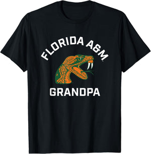 Florida A&M University FAMU Rattlers Arched Grandpa T-Shirt - T-Shirt | Black