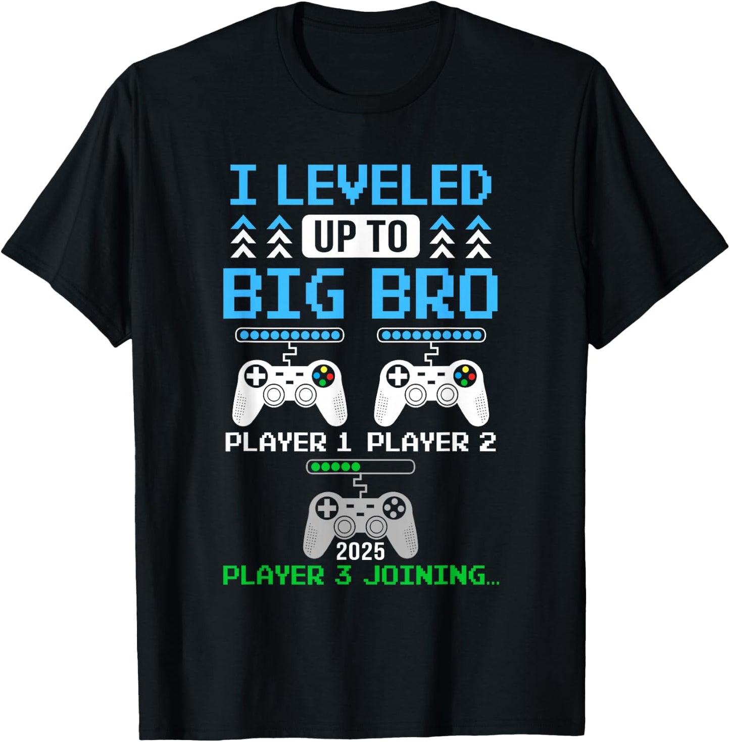 Leveled Up To Big Brother Again Big Brother Est 2025 Kids T-Shirt - T-Shirt | Black