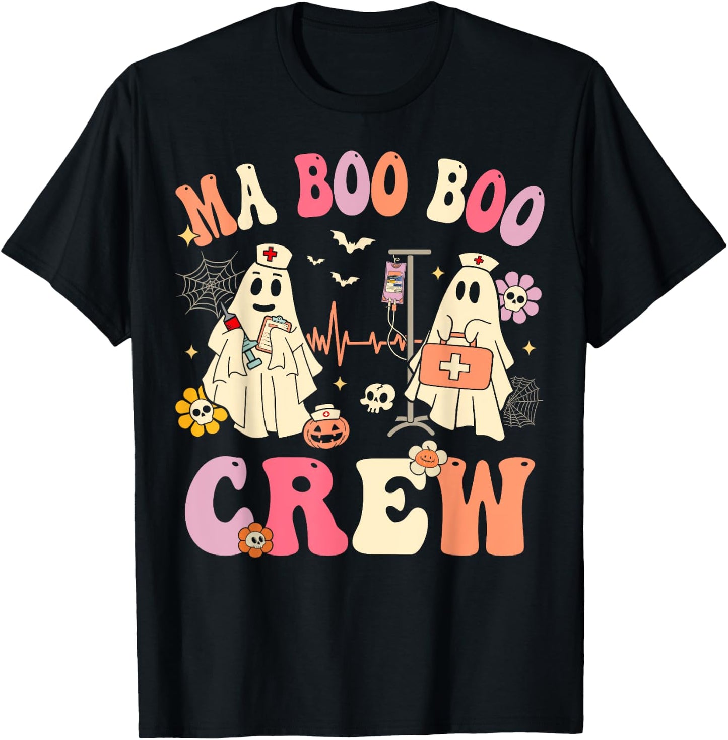 Medical Assistant Boo Crew Funny MA Halloween T-Shirt - T-Shirt | Black