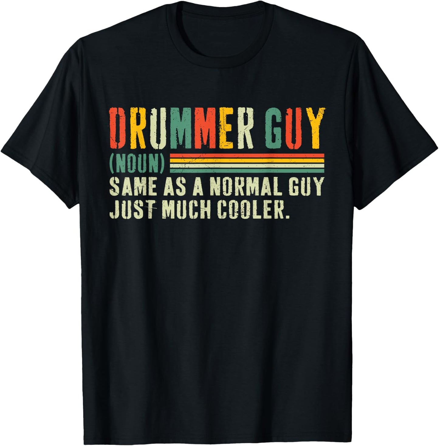 Drummer Guy Cool Vintage Drummer Guy Definition , Small, Black T-Shirt - T-Shirt | Black