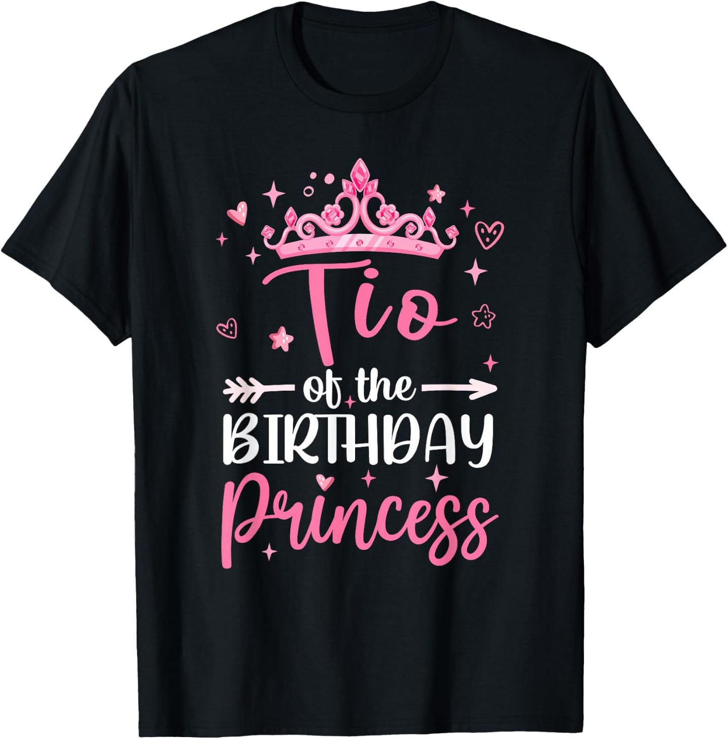 Tio Of The Birthday Princess Birthday Girl Kid Family T-Shirt - T-Shirt | Black