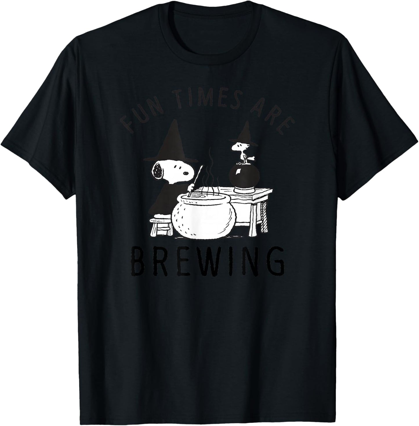 Peanuts Halloween Fun times are Brewing T-Shirt - T-Shirt | Black