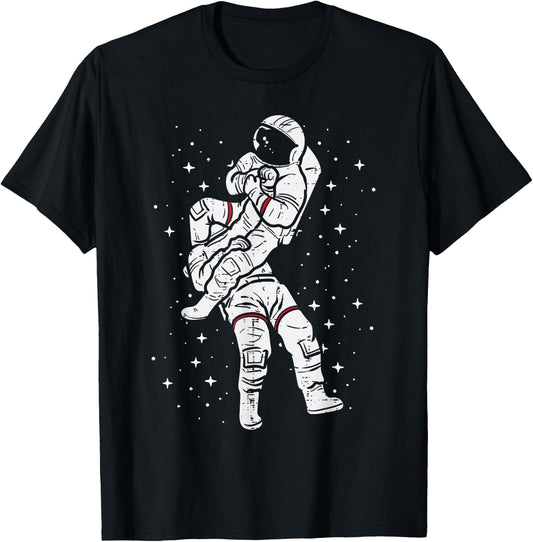 Astronaut Jiu Jitsu Funny Jujitsu Bjj Space Men Women Kids T-Shirt - T-Shirt | Black