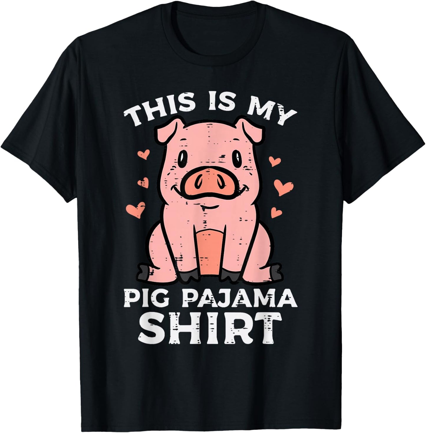 This Is My Pig Pajama Shirt Cute Hog Swine Women Kids Men T-Shirt - T-Shirt | Black