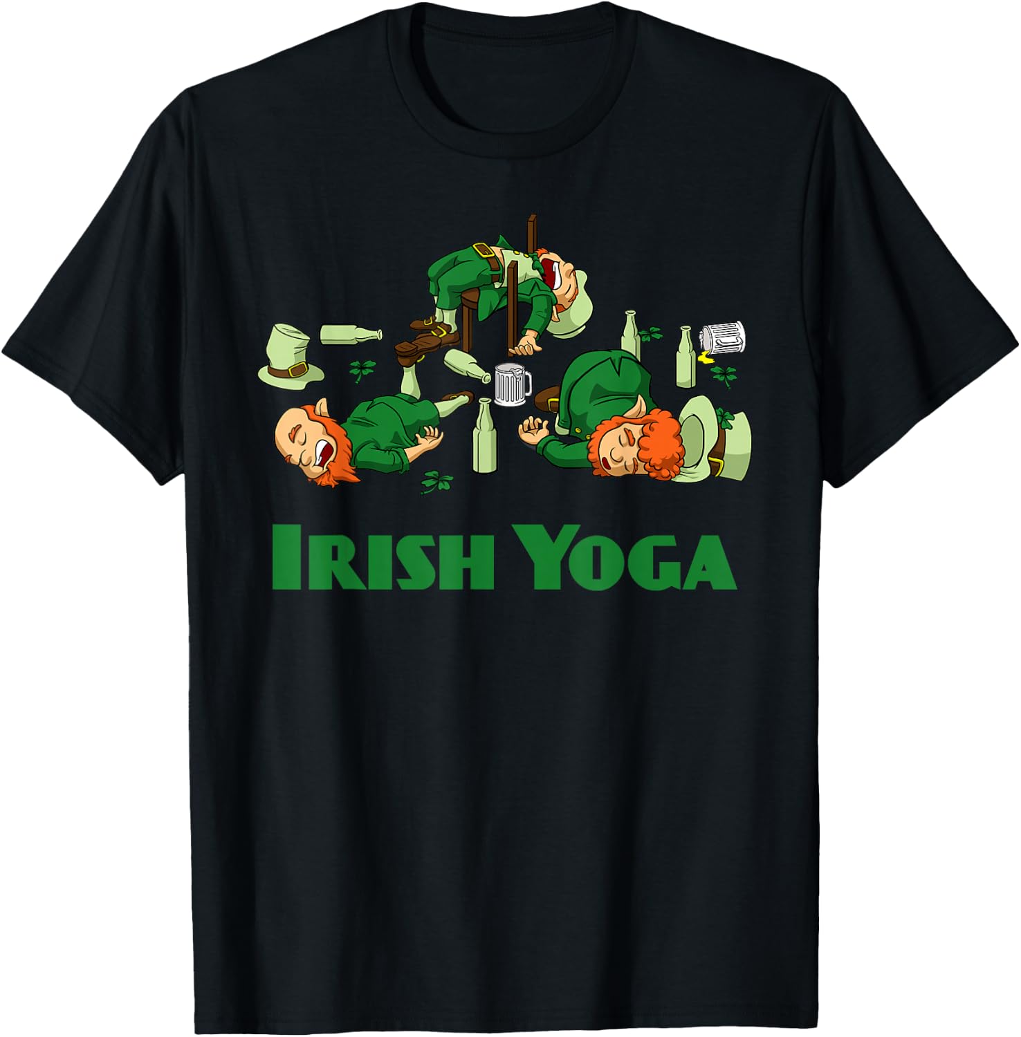 Irish Yoga Funny St. Patrick's Day Party Leprechaun Matching T-Shirt - T-Shirt | Black