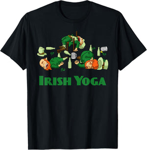 Irish Yoga Funny St. Patrick's Day Party Leprechaun Matching T-Shirt - T-Shirt | Black