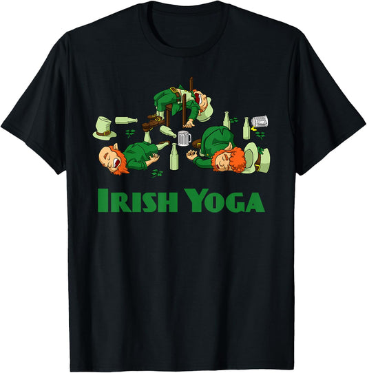 Irish Yoga Funny St. Patrick's Day Party Leprechaun Matching T-Shirt - T-Shirt | Black
