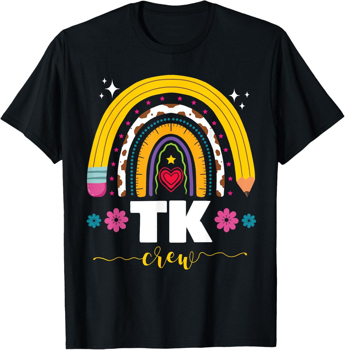 Transitional Kindergarten TK Crew Rainbow Back to School T-Shirt - T-Shirt | Black