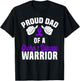 Proud Dad Of A Crohn's Disease Warrior Support Purple Ribbon T-Shirt - T-Shirt | Black