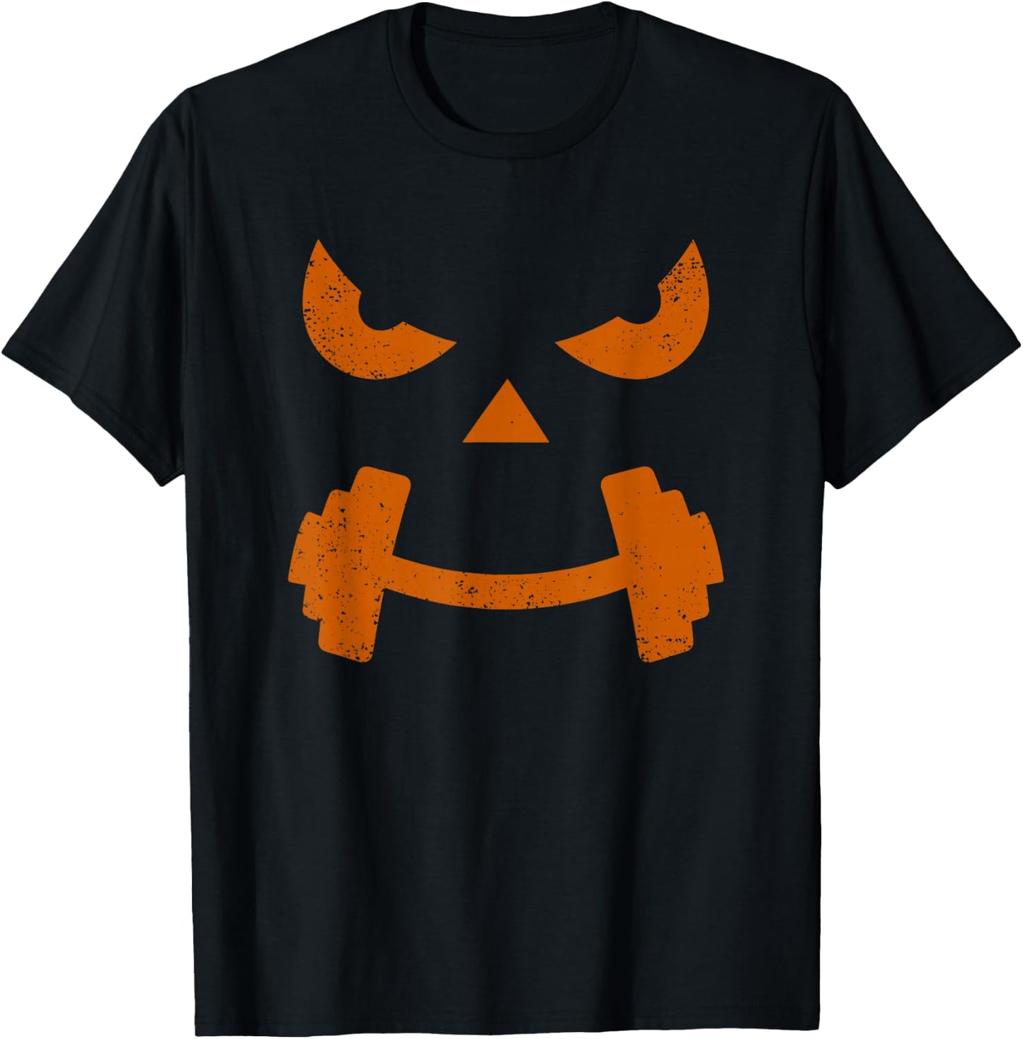 Gym Funny Pumpkin Fitness Halloween Weight Lifting Workout T-Shirt - T-Shirt | Black