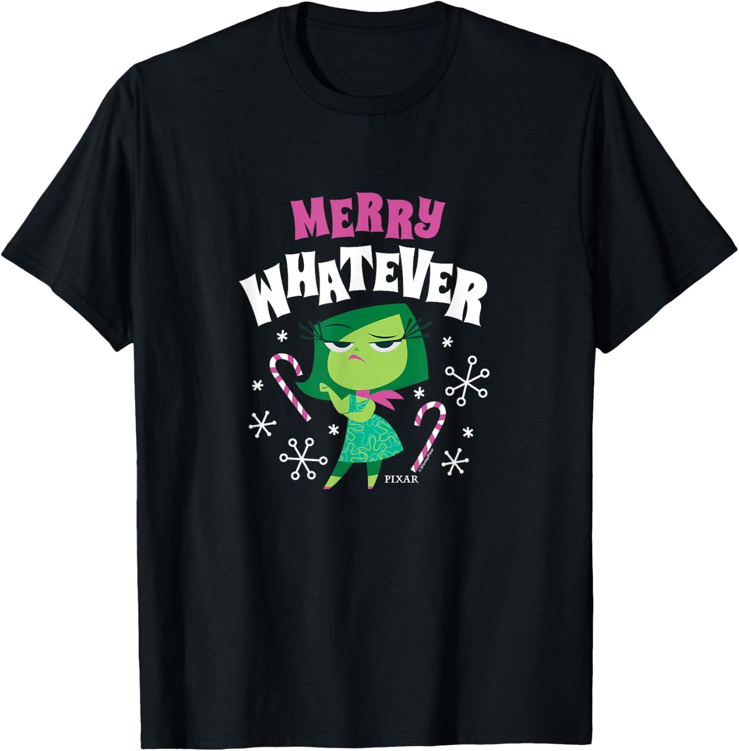 Inside Out 2 - Disgust Merry Whatever T-Shirt - T-Shirt | Black