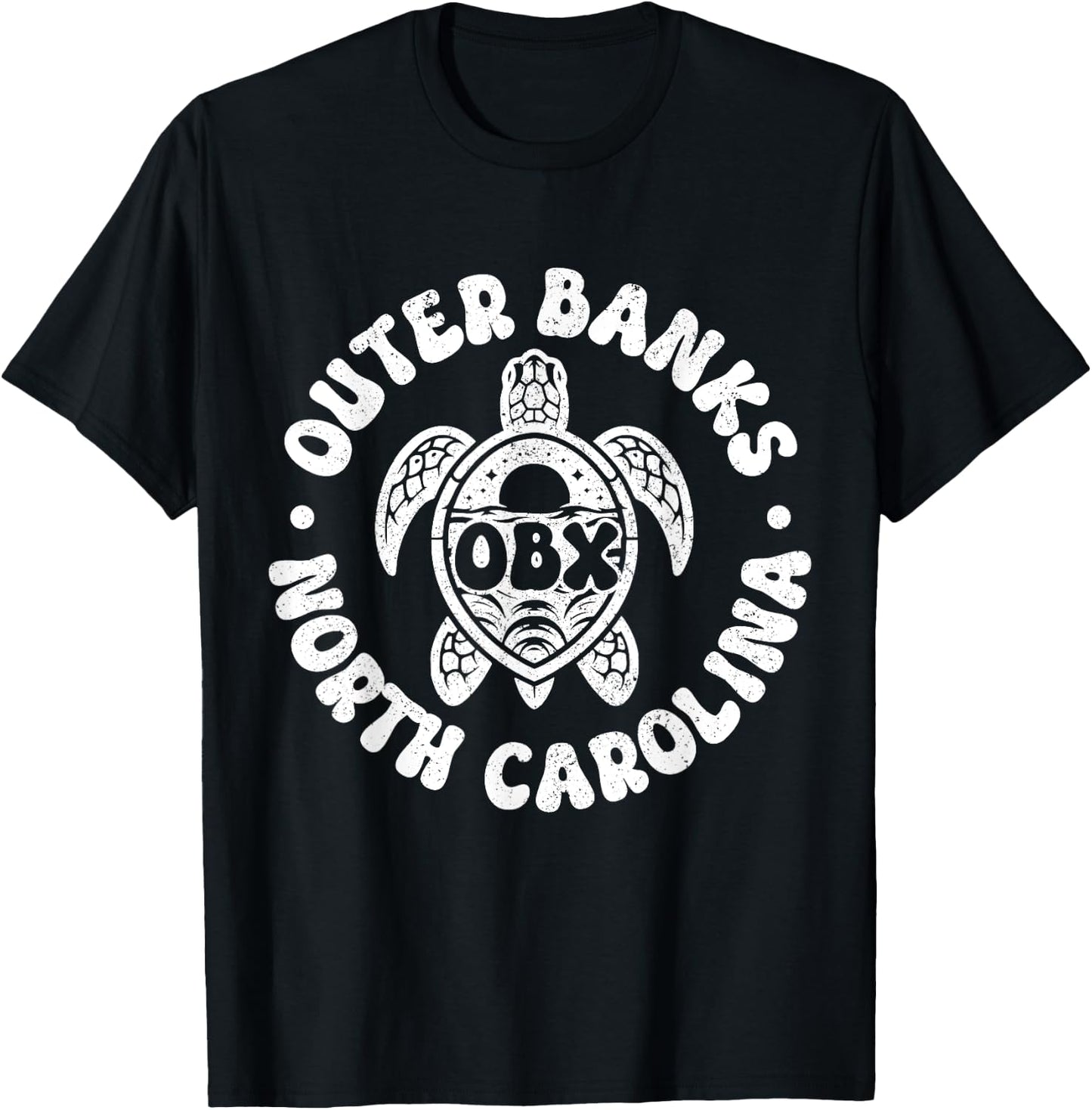 Outer Banks North Carolina Sea Turtle Beach Surf Souvenir T-Shirt - T-Shirt | Black