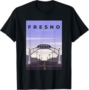 Fresno Welcome Arch Fresno California Souvenir T-Shirt - T-Shirt | Black