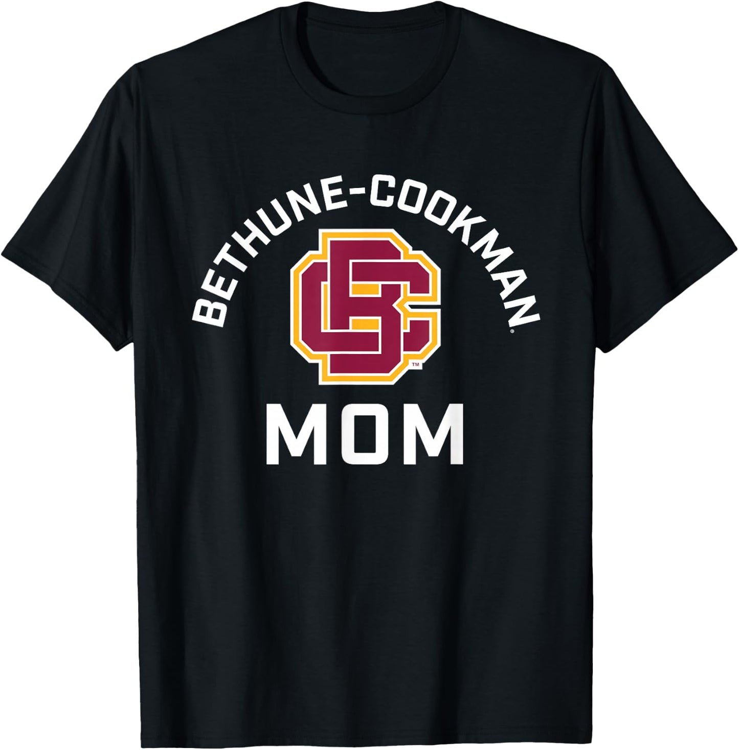 Bethune-Cookman University Wildcats Arched Mom T-Shirt - T-Shirt | Black