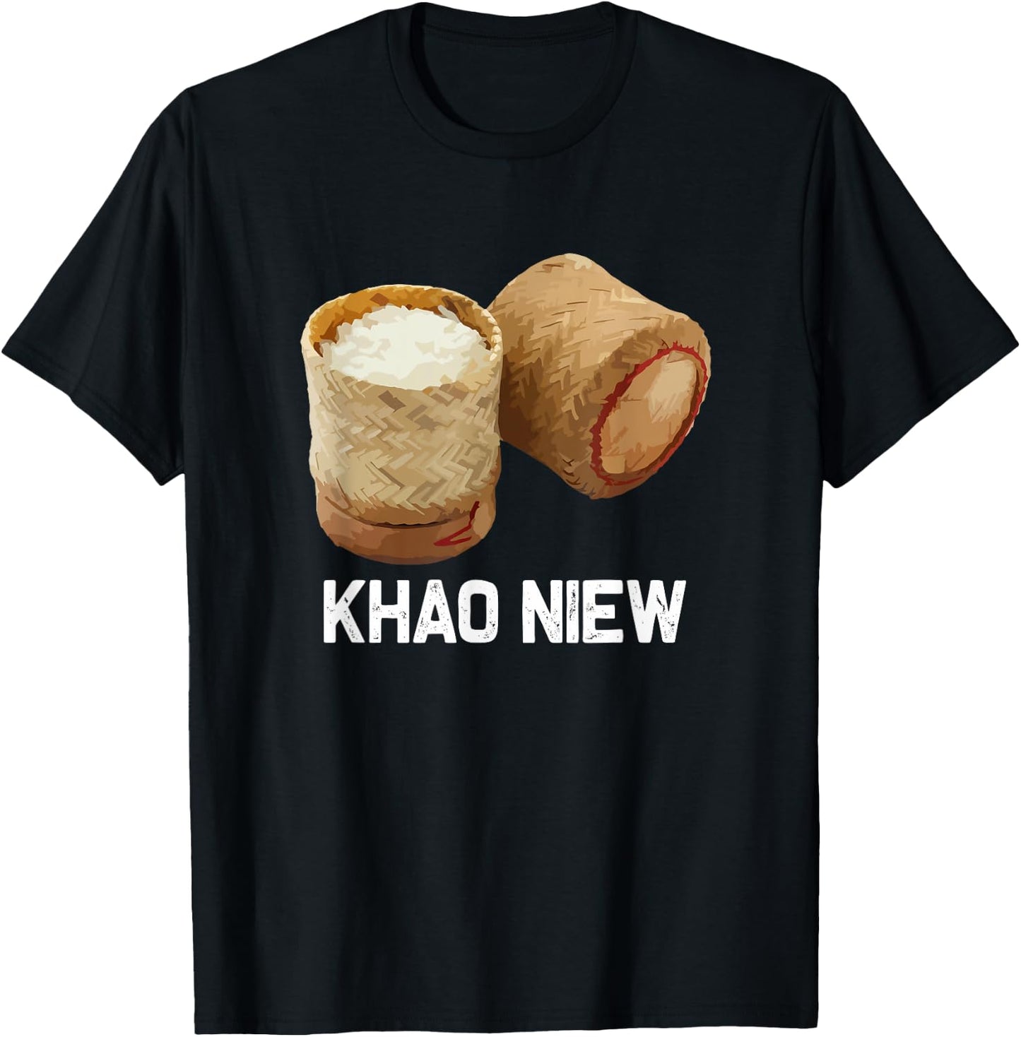 Sticky Rice | Khao Niew | Laos Thai Food Culture T-Shirt - T-Shirt | Black